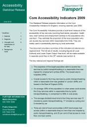 Core accessibility indicators 2009