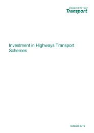 Investment in highways transport schemes