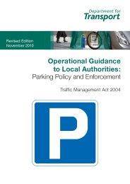 Operational guidance to local authorities: parking policy and enforcement - Traffic management act 2004. Revised edition November 2010