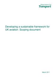 Developing a sustainable framework for UK aviation: scoping document