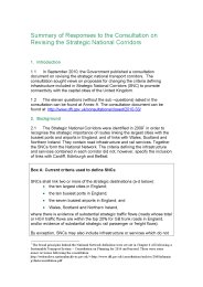 Summary of responses to the consultation on revising the strategic national corridors
