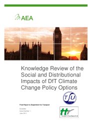 Knowledge review of the social and distributional impacts of DfT climate change policy options