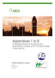 Appendices 1 to 8 - knowledge review of the social and distributional impacts of DfT climate change policy options