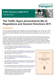 Traffic signs (amendment) (No. 2) regulations and general directions 2011