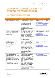 Prevention and a better cure: potholes review: Appendix B3 - Guidance documents on materials and pavement design