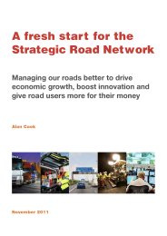 Fresh start for the strategic road network: managing our roads better to drive economic growth, boost innovation and give road users more for their money