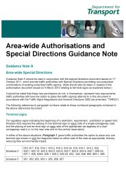 Area-wide authorisations and special directions guidance note