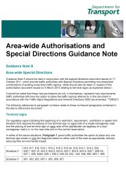 Area-wide authorisations and special directions guidance note