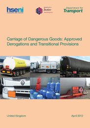 Carriage of dangerous goods: approved derogations and transitional provisions