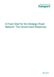 Fresh start for the strategic road network: the Government response