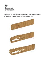 Guidance on the design, assessment and strengthening of masonry parapets on highway structures