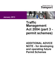 Traffic management act 2004 (part 3 - permit schemes): Additional advice note - for developing and operating future permit schemes