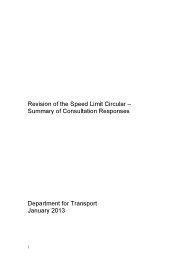 Revision of the speed limit circular - summary of consultation responses