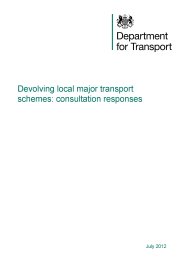 Devolving local major transport schemes: consultation responses