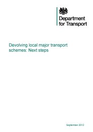 Devolving local major transport schemes: next steps