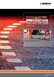 Potholes review - Prevention and a better cure - a follow-up report