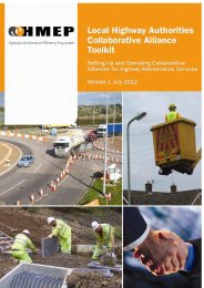 Local highway authorities collaborative alliance toolkit. Setting up and operating collaborative alliances for highway maintenance services. Version 1