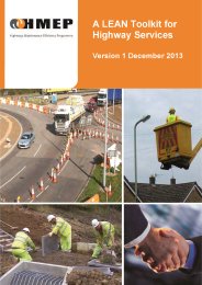 A lean toolkit for highway services. Version 1 December 2013