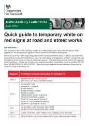 Quick guide to temporary white on red signs at road and street works