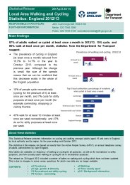 Local area walking and cycling statistics: England 2012/13