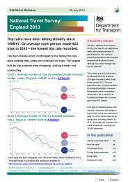 National travel survey: England, 2013