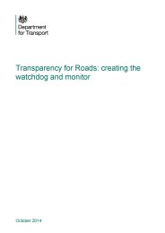 Transparency for roads: creating the watchdog and monitor