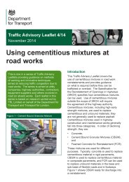Using cementitious mixtures at road works