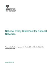 National policy statement for national networks