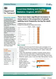 Local area walking and cycling statistics: England, 2013/14