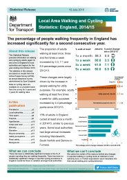 Local area walking and cycling statistics: England, 2014/15