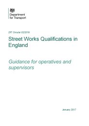 Street works qualifications in England: guidance for operatives and supervisors