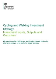 Cycling and walking investment strategy - investment inputs, outputs and outcomes