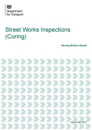 Street works inspections (coring). Moving Britain ahead