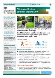 Walking and cycling statistics, England: 2016