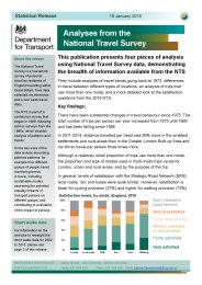 Analyses from the national travel survey