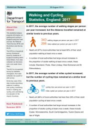 Walking and cycling statistics, England: 2017