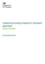 Capturing housing impacts in transport appraisal. Case studies