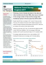 National travel survey: England, 2017