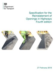 Specification for the reinstatement of openings in highways. Fourth edition (consultation edition)
