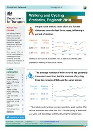 Walking and cycling statistics, England: 2018