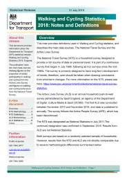 Walking and cycling statistics 2018 - notes and definitions