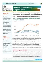 National travel survey: England 2019