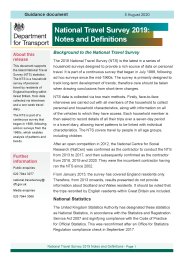 National travel survey 2019: notes and definitions