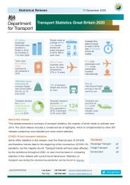 Transport statistics Great Britain 2020 (summary)