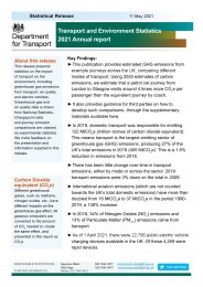 Transport and environment statistics 2021 annual report