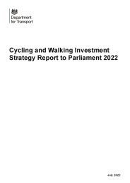 Cycling and walking investment strategy report to Parliament 2022