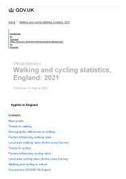 Walking and cycling statistics, England: 2021