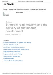 Strategic road network and the delivery of sustainable development
