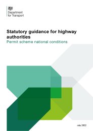 Statutory guidance for highway authorities. Permit scheme national conditions