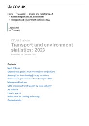 Transport and environment statistics: 2023